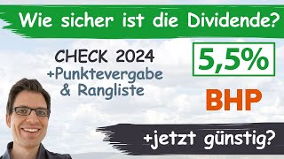 BHP Aktienanalyse 2024 Wie sicher ist die Dividende Jetzt günstig bewertet [upl. by Phyllis593]