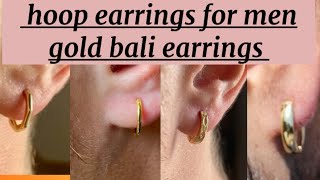 golden hoop earring for boys  bali earrings for men  latest and modern mens jewellery collection [upl. by Siloam]