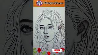 how to draw a girls Face how to draw sketch drawing shorts art pencil [upl. by Ybur]