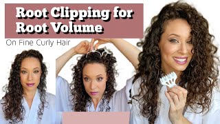 HOW TO ROOT CLIP FOR VOLUME  ON FINE CURLY HAIR [upl. by Raji]