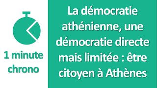 HGGSP 1ere La démocratie athénienne une démocratie directe mais limitée  être citoyen à Athènes [upl. by Aramahs]