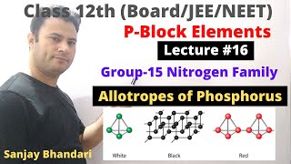 P Block Elements 16  Group15 Nitrogen Family  Allotropes of Phosphorus Difference Specification [upl. by Okiruy]