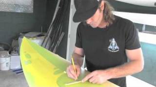 Amazing Surfboard Painting with Tape Cutout and Spray Paint by Drew Brophy [upl. by Odlonyer]