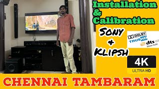 Hometheatre 51 Installation amp Calibration Tambaram sony klipsch kef RockAudios [upl. by Meraree]