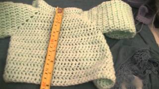 Measurements of my newborn crochet baby cardigan [upl. by Zeba]