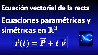 72 Ecuación vectorial paramétricas y simétricas de una recta en el espacio R3 [upl. by Ott622]