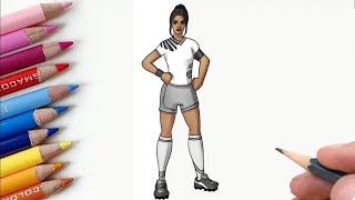 HOW TO DRAW POISED PLAYMAKER SOCCER SKIN from FORTNITE  STEP BY STEP DRAWING TUTORIAL [upl. by Lorianna924]