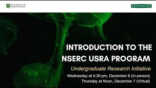 USask NSERC USRA Process Info Session 2024 [upl. by Anitsyrhk]