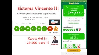 Sistema superenalotto vincente [upl. by Ahsilef]