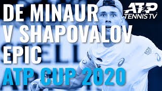 Great Shots amp Brilliant Rallies in De Minaur v Shapovalov  ATP Cup 2020 [upl. by Anallese872]