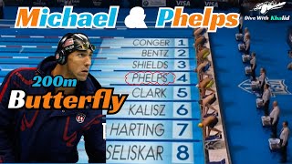 🏊‍♂️Michael Phelps in the Olympic 200m Butterfly  Swimming Legend 🌟 [upl. by Olbap]