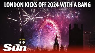 Spectacular New Year’s Eve fireworks in London as 2024 kicks off with a bang [upl. by Armmat722]