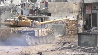 ᴴᴰ T72 Tank with GoPro™ get Hit in an Ambush in Darayya Syria ♦ subtitles ♦ [upl. by Kylander938]