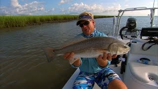 Charleston South Carolina Fishing for Oyster Bar Redfish and Floodtide [upl. by Toms]