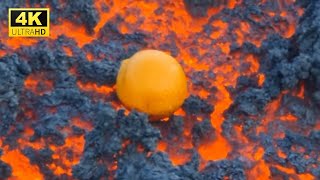 LAVA AND ORANGE Orange gets scorched by the lava [upl. by Ellehcear]