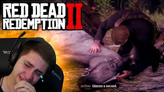 ALANZOKA CHORA NA CENA MAIS TRISTE DE RED DEAD REDEMPTION 2  YOUTUBERS REAGEM [upl. by Heyra]