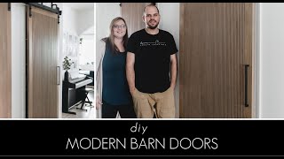 Building A Modern Sliding Barn Door [upl. by Nosredneh]