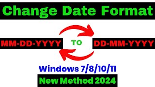 🔥 MMDDYYYY to DDMMYYYY🔥 How to Change Date Format in Laptop Windows 1011 🔥 HP  Dell  ASUS [upl. by Enelcaj]