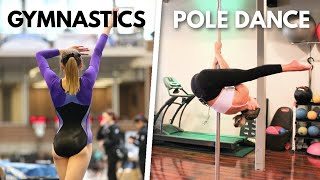 Ex Gymnasts Try Pole Dancing for the First Time [upl. by Truman841]