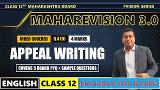 ENGLISH MAHAREVISION 30  Q4D APPEAL WRITING 4 MARKS  CLASS 12 MH BOARD  ASHISH SIR [upl. by Marian]