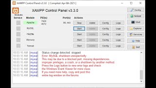 FIXED XAMPP Error MySQL shutdown unexpectedly  Repair Corrupted Database  XAMPP Bangla [upl. by Gaskins]