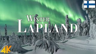 Winter Lapland 4K Ultra HD • Stunning Footage Lapland Scenic Relaxation Film with Christmas Music [upl. by Humfrey]