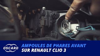 Changer les ampoules avant sur Renault Clio 3  Tutoriels Oscaro [upl. by Enois]