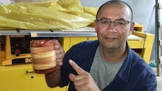 Como fazer uma caneca de madeira somente com serra copo [upl. by Dar]