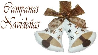 Como hacer Campanas navideñas con fieltro Manualidades navideñas  Christmas crafts [upl. by Euqinot]