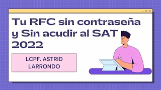 Cómo Imprimir mi RFC Constancia de Situación Fiscal 2022 sin contraseña y sin ir al SAT [upl. by Schlessinger]