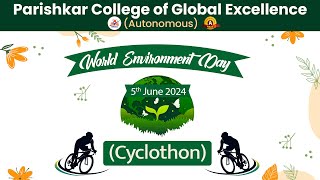 World Environment Day 5th June Cyclothon in Parishkar College Of Global Excellence [upl. by Bartholomeus]