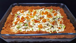 Apricot Delight Recipe  Homemade Apricot Dessert  Special Dry Fruit Sweet Dish Recipe [upl. by Adamina]