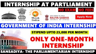 Internship in Parliament of India  Sansad Bhawan Internship for Students  Government Internships [upl. by Otrebla]