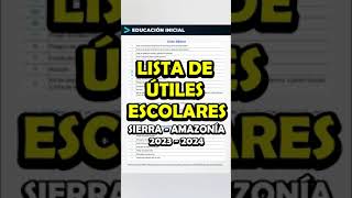 Lista de Útiles Escolares 2023  2024 Sierra  Amazonía [upl. by Petra615]