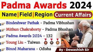 Padma Awards 2024  पद्म पुरस्कार 2024  Current Affairs 2024  Padma Awards 2024 Winner List [upl. by Ramej]