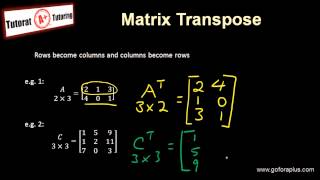 Linear Algebra  Matrix Transpose [upl. by Hannaoj]