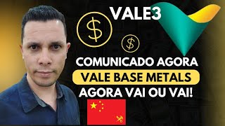 VALE3 COMUNICADO URGENTE QUEDA DAS AÇÕES E IMPACTO DA CHINA [upl. by Trawets]