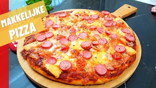 MAKKELIJKE PIZZA RECEPT Hoe Maak Je Thuis PIZZA  Pizzadeeg Recept [upl. by Munn]