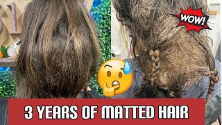 Extremely Matted ball on Caucasian hair [upl. by Cestar]