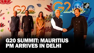 G20 Summit Prime Minister of Mauritius Pravind Jugnauth arrives in Delhi [upl. by Namolos]