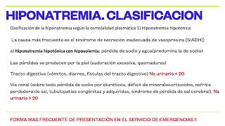 HipoNatremia Curso Superior de Emergencias Lujan [upl. by Enimzzaj]