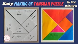 How to make Tangram Puzzle  Easy way of making a tangram puzzle tangram tangrampuzzle [upl. by Binette]