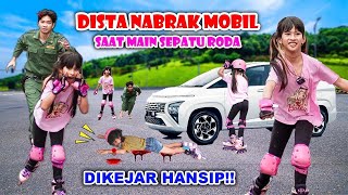 GAWAT NABRAK MOBIL SAAT MAIN SEPATU RODA🥲DIKEJAR HANSIP LAGI viralvideos [upl. by Aseefan]