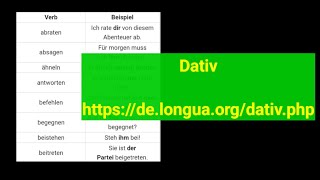 Deutsch lernen Verben mit Dativ httpsdelonguaorgDativphp [upl. by Tish]