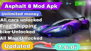 Asphalt 8 Mod Apk unlimited money All cars unlocked Max Pro [upl. by Salomone]