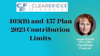 403B and 457 Plan 2023 Contribution Limits [upl. by Naawaj271]