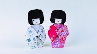 Origami Japanese Doll  Kokeshi Doll by PaperPh2 [upl. by Constancy638]