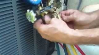 How to Purge Your Hoses Gauges AC Repair [upl. by Cad]