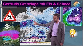 quotGertrudsquot Grenzlage mit Eis amp Schnee Gefrierender Regen amp Schnee Wettervorhersage 1724012024 [upl. by Ennovy380]