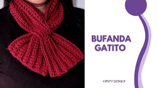 🔴ASOMBROSO Teji esto para una MAESTRA y quedó ENCANTADA🤩 CUELLO BUFANDA GATITO😽 a CROCHET🧶 [upl. by Arramahs]